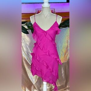 Abercrombie & Fitch Vibrant Pink Asymmetrical Dress